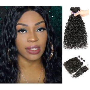 3 Bundles Flawless Natural Indian Wave+4x4 Closure